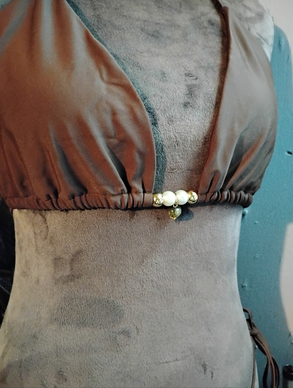 "SYN" SWIMWEAR! BIKINI'S!!! BROWN WITH GOLD "S" & GOLD ,PEARL,sizes xs,s,l,m,2xl - Picture 3 of 6